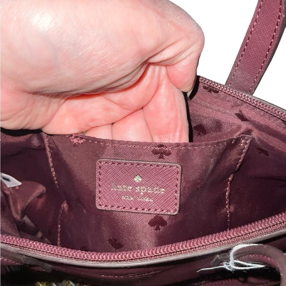 Kate Spade Burgundy Glitter Crossbody Hand Bag